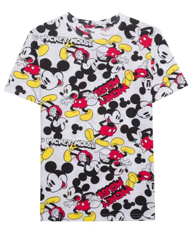 Mickey Mouse Kids' Big Boys All Over Print Grpahic T-shirt In White