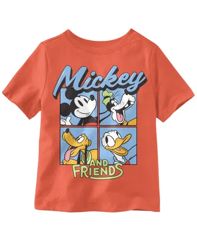 Mickey Mouse Babies' Boys 2t-5t Class Of Mickey Short Sleeve T-shirt In Orange