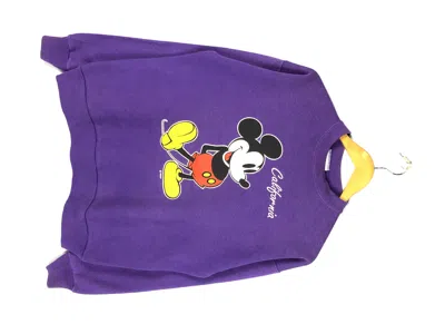 Pre-owned Mickey Mouse X Velva Sheen Vintage 90's Mickey Mouse Sweatshirt In Purple