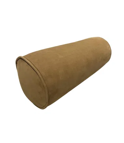 Mickler & Co. Leather Bolster Pillow In Camel In Brown