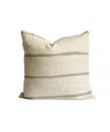 Mickler & Co. Striped Pillow In Beige/avocado Green