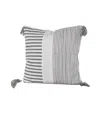 Mickler & Co. Striped Pillow In Grey/white