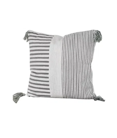 Mickler & Co. Striped Pillow In Grey/white In Gray