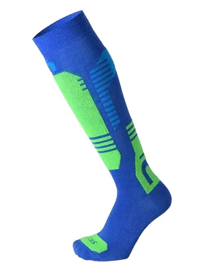 Mico Merino Wool Graphic Ski Socks In Blue