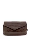 Micoli Giornal Croc-embossed Cross Body Bag In Brown
