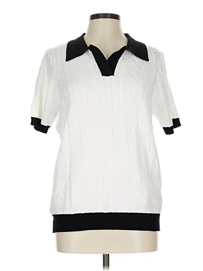 Pre-owned Micoson Short Sleeve Polo Shirt In White