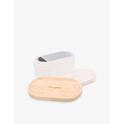 Microplane Cashmere And Bamboo Grate And Store Wooden Cheese Grater In Neutral