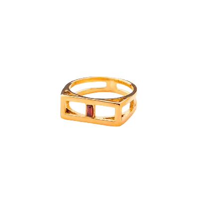Middle Finger Women's Center Of Attention In Gold & Garnet