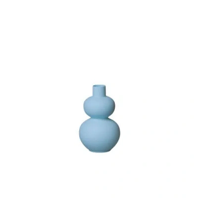 Middle Kingdom Matte Porcelain Mini Double Lobed Vase In Blue