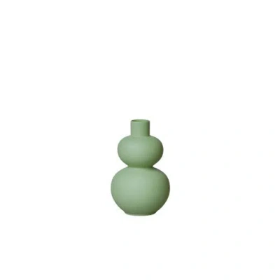 Middle Kingdom Matte Porcelain Mini Double Lobed Vase In Green