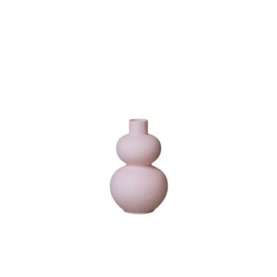 Middle Kingdom Matte Porcelain Mini Double Lobed Vase In Pink