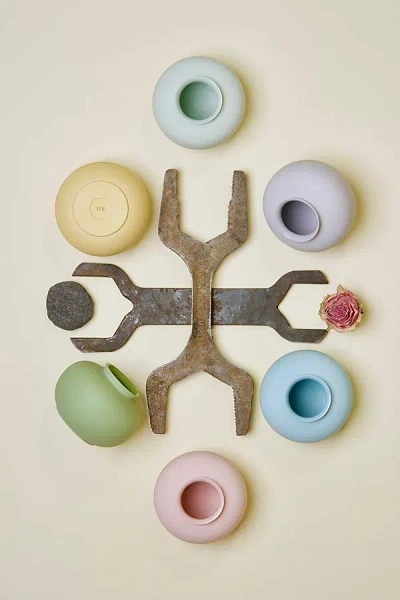 Middle Kingdom Miniature Porcelain Apple Vase In Sage