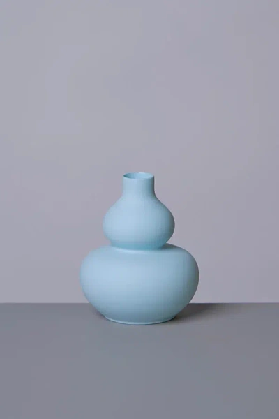 Middle Kingdom Miniature Porcelain Double Gourd Vase In Denim