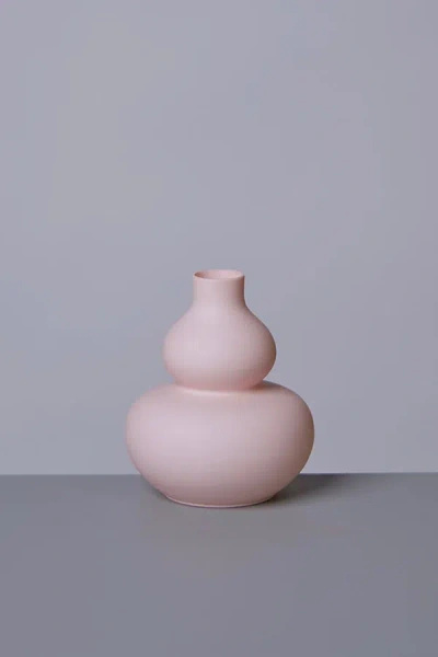 Middle Kingdom Miniature Porcelain Double Gourd Vase In Dusty Pink