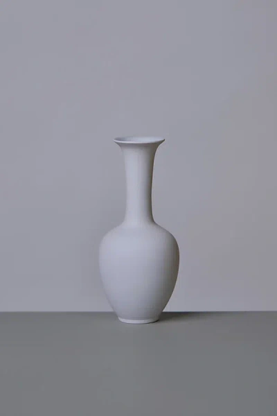 Middle Kingdom Miniature Porcelain Lotus Vase In Lilac Grey