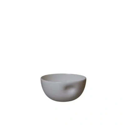 Middle Kingdom Unique Series Thumb Print Porcelain Bowl In Bisque - Medium