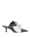 Midnight 00 Woman Mules & Clogs Black Size 7 Synthetic Fibers, Soft Leather In Black