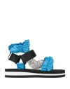 Midnight 00 Woman Sandals Azure Size 10 Textile Fibers In Blue