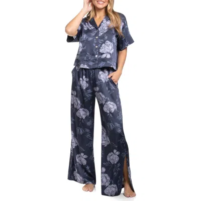 Midnight Bakery Amelia Floral Pajamas In Blue