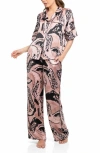Midnight Bakery Women's 2-piece Printed Top And Pants Pajama Set In Pink