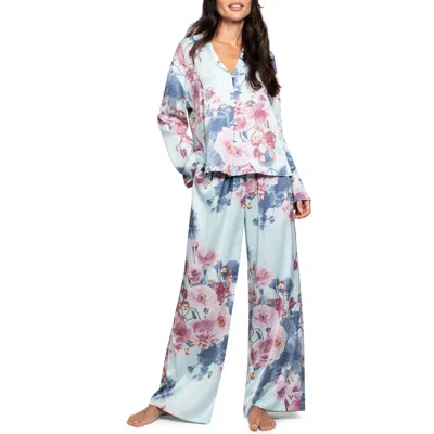Midnight Bakery Georgia Stripe Pajamas In Blue