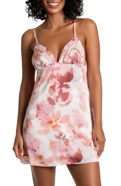 MIDNIGHT BAKERY MARION PRINT LADDER TRIM SATIN CHEMISE