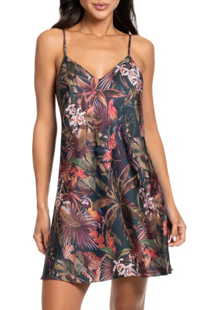 Midnight Bakery Print Satin Chemise In Multi