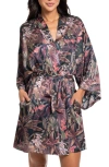 Midnight Bakery Print Satin Robe In Multi