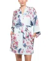 Midnight Bakery Floral Satin Wrap Robe In Multi