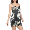 Midnight Bakery Satin Chemise In Black