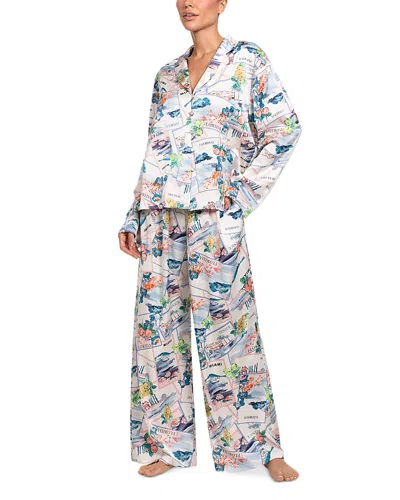 Midnight Bakery Satin Pajama Set In Multi
