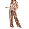 Midnight Bakery Women's 2-piece Printed Pajama Set In Brown