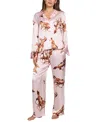 Midnight Bakery Women's 2 Piece Long Sleeves Top And Pants Loungewear Set In Pink