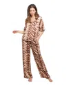 Midnight Bakery Women's 2-piece Printed Pajama Set In Brown