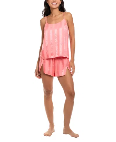 Midnight Bakery Women's Striped Camisole And Shorts 2-piece Set In Pink