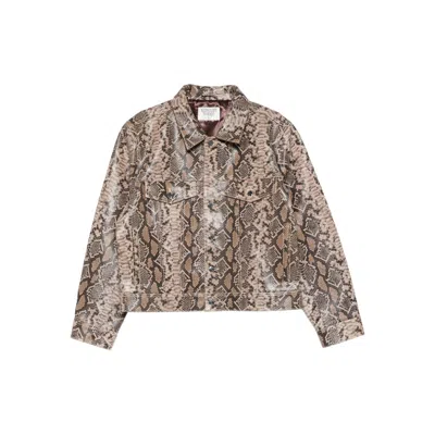 Midnight Rodeo "1968" Buttoned Snakeskin-print Jacket In Animal Print