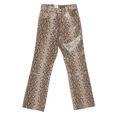 Midnight Rodeo "1968" Snakeskin Print Trousers In Brown