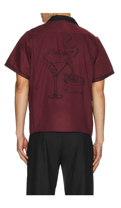 Midnight Rodeo Bowler Shirt In Burgundy