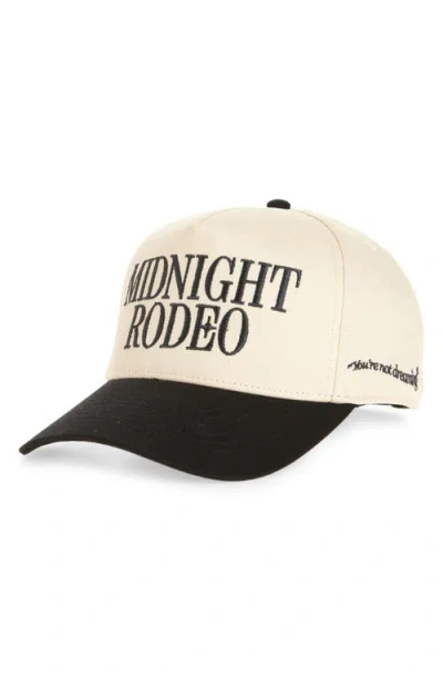 Midnight Rodeo Classic Logo Baseball Cap In Antique White And Black