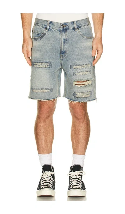 Midnight Rodeo Distressed Denim Shorts In Blue