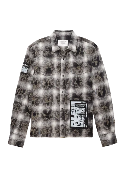 Midnight Rodeo Distressed Flannel Shirt Multi