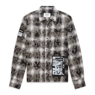 Midnight Rodeo Distressed Flannel Shirt Multicolor In Sand