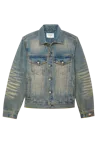 Midnight Rodeo Distressed Vintage Wash Trucker Vintage Wash In Blue
