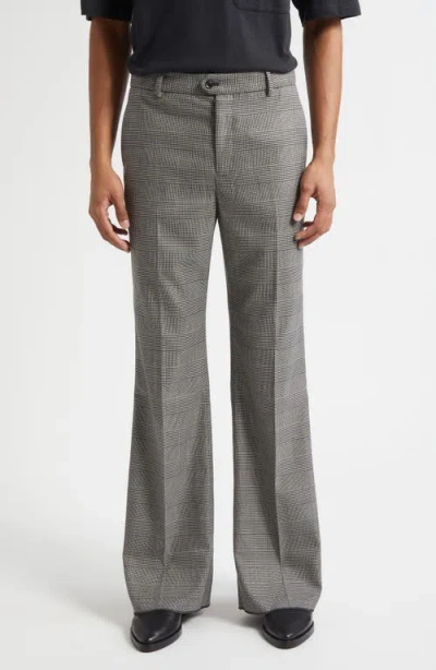 Midnight Rodeo Essential Glen Plaid Tailored Flare Leg Trosuers In Gray