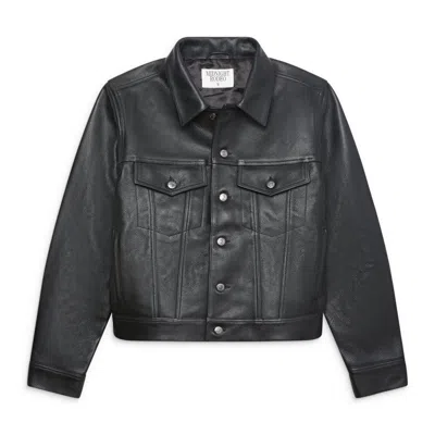 Midnight Rodeo Leather Trucker Black In Sand