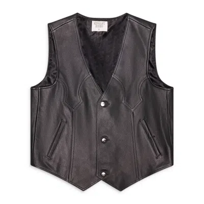 Midnight Rodeo Leather Vest Black