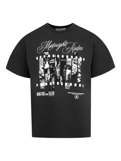Midnight Rodeo Psychological Thriller Graphic T-shirt In Black