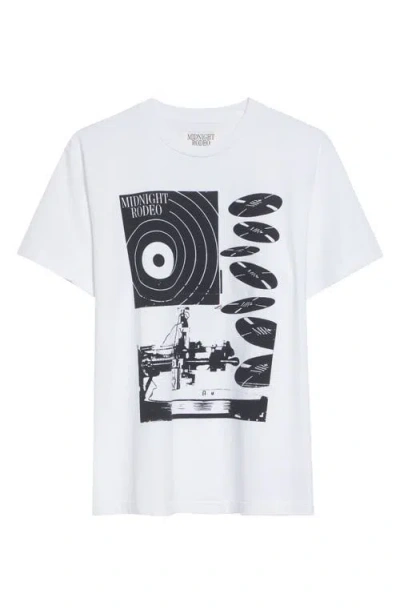 Midnight Rodeo Record Graphic T-shirt In White