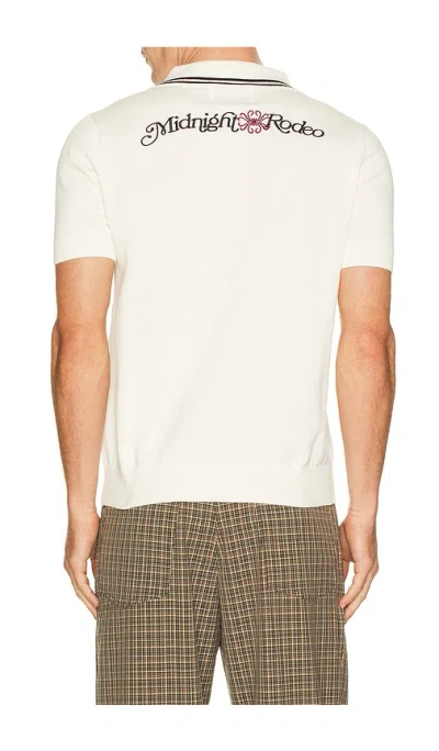 Midnight Rodeo Signature Sweater Polo In White