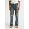 Midnight Rodeo Texoma Distressed Release Hem Bootcut Jeans In Blue